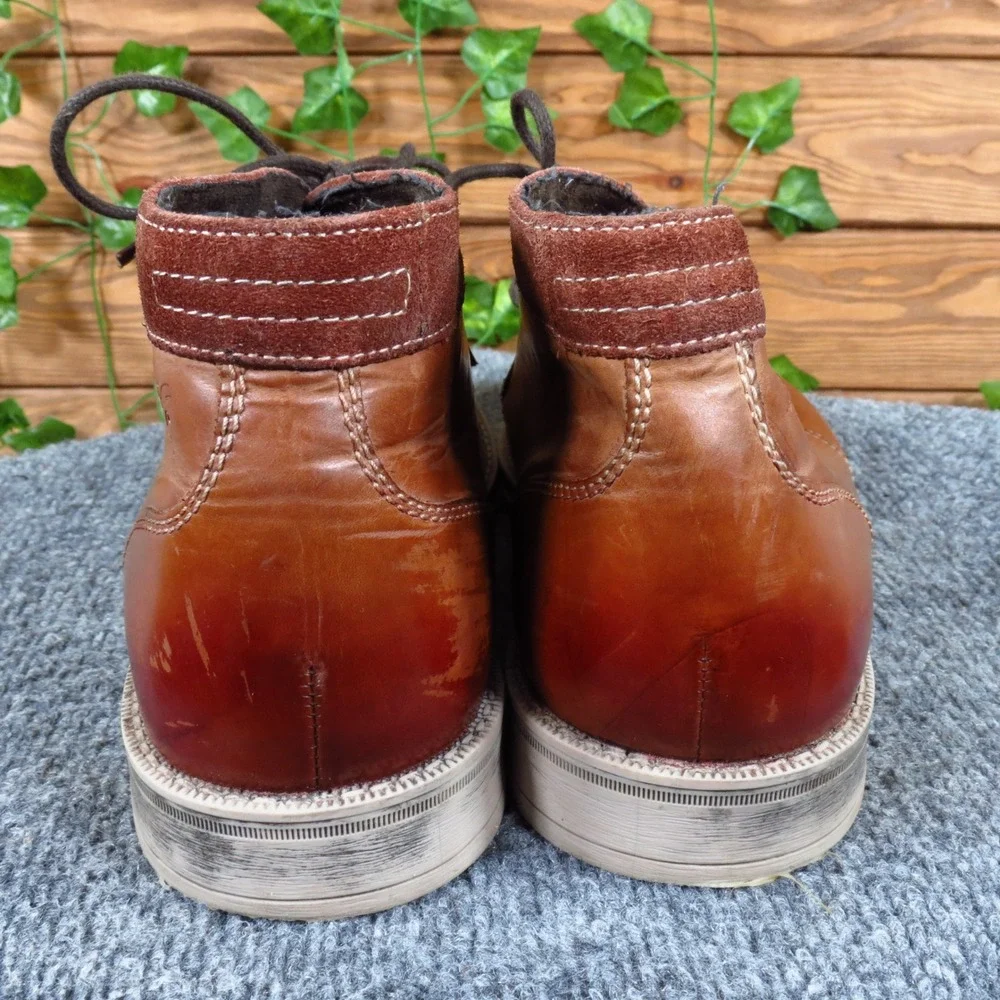 Stacy Adams Delaney Mens Plain Toe Chukka Boots Size 9.5 Dress Cognac Leather